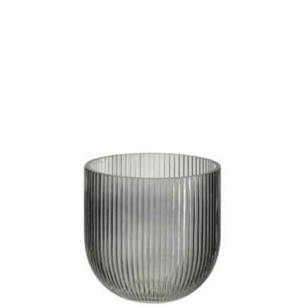 Vase en verre noir 15,3x15x15,3 cm