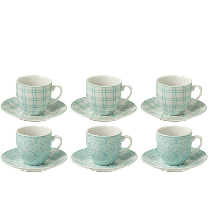 Set di 6 tazze in ceramica blu, 5,1x3x5,5 cm Set di 6 tazze in ceramica blu, 5,1x3x5,5 cm