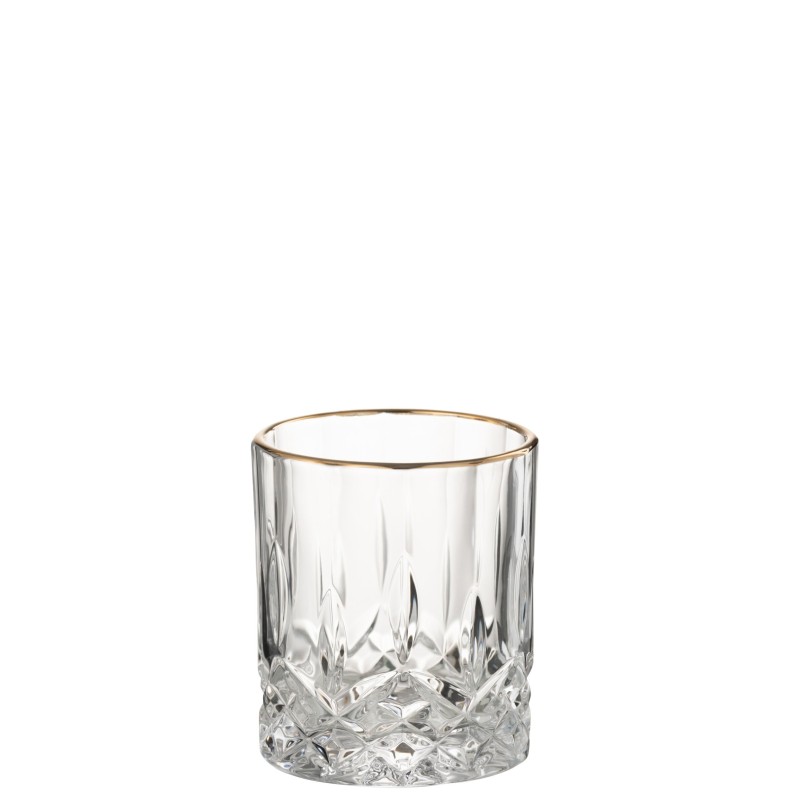 Verre en verre doré et transparent 8x9,5x8 cm Verre en verre doré et transparent 8x9,5x8 cm