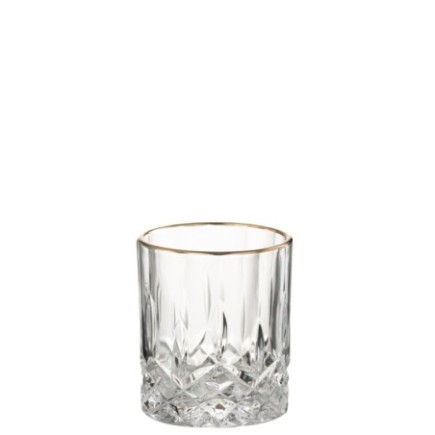 Verre en verre doré et transparent 8x9,5x8 cm