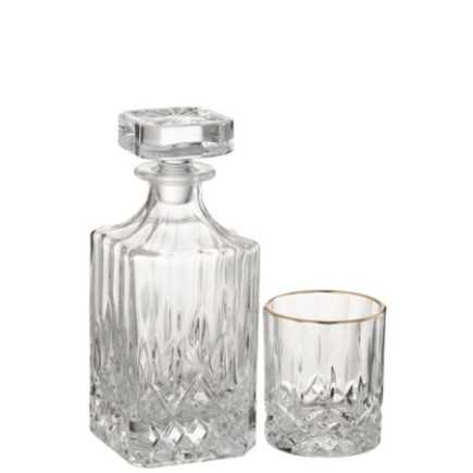 Verre en verre doré et transparent 8x9,5x8 cm