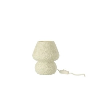 Candeeiro de mesa em vidro branco e verde claro, 14x14x17 cm