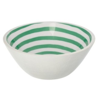 Cuenco de madera de mango verde y blanco, 30 x 12 x 30 cm