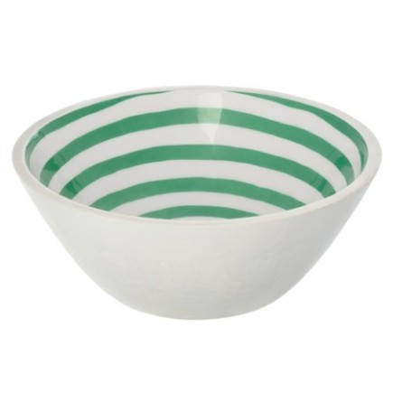 Bol en bois de manguier vert et blanc 30x12x30 cm