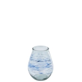 Vase en verre bleu 29x29x35,5 cm