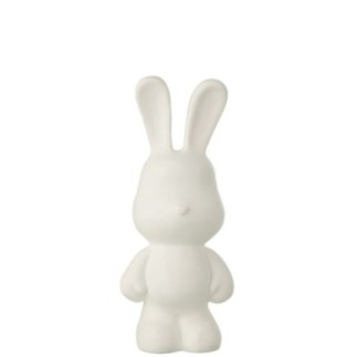 Lapin en polyrésine blanc 20,5x17,5x49 cm