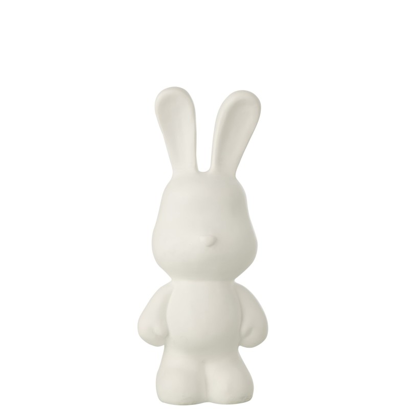 Conejo de poliresina blanco, 20,5 x 17,5 x 49 cm Conejo de poliresina blanco, 20,5 x 17,5 x 49 cm
