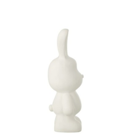 Coelho em poliresina branca, 20,5 x 17,5 x 49 cm