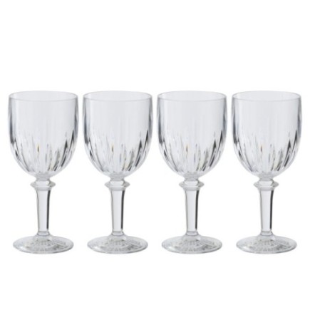 Copos de vinho em acrílico transparente, 9 x 9 x 20,6 cm