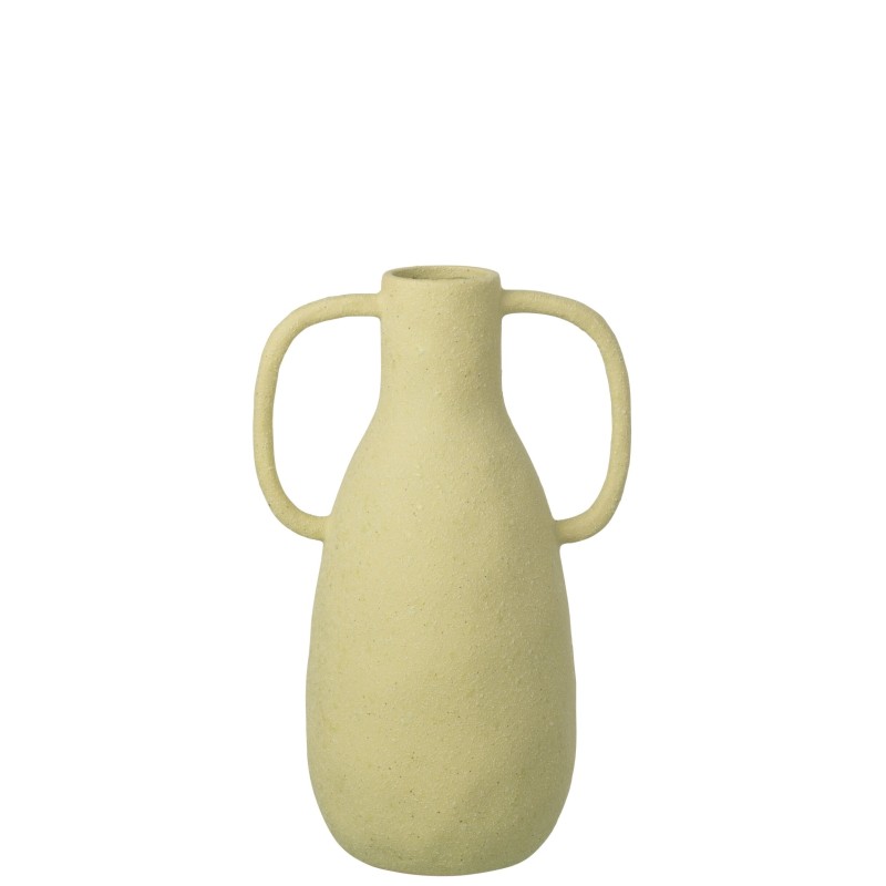 Vase en grès vert menthe 15x15x33,5 cm