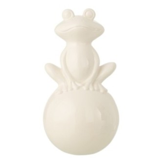 Grenouille en porcelaine blanche 18x34x18 cm