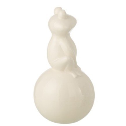 Grenouille en porcelaine blanche 18x34x18 cm