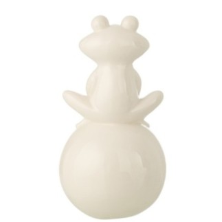 Grenouille en porcelaine blanche 18x34x18 cm