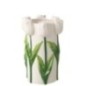 Vase tulipe en céramique blanc et vert 21x36,5 cm Vase tulipe en céramique blanc et vert 21x36,5 cm