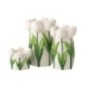 Vase tulipe en céramique blanc et vert 21x36,5 cm Vase tulipe en céramique blanc et vert 21x36,5 cm