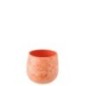 Vaso di fiori in ceramica arancione e bianca, 16x16x14 cm Vaso di fiori in ceramica arancione e bianca, 16x16x14 cm
