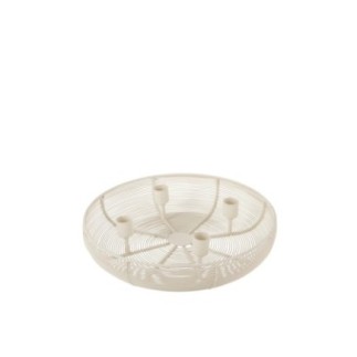 Bougeoir en fer blanc 30,5x7x30,5 cm