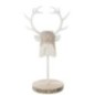 Cerf en fourrure vert et écru 28x20,5x52,5 cm Cerf en fourrure vert et écru 28x20,5x52,5 cm