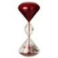 Reloj de arena de cristal rojo, 12 x 12 x 27 cm Reloj de arena de cristal rojo, 12 x 12 x 27 cm