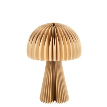 Lampada a forma di fungo in carta marrone 28x40x28 cm