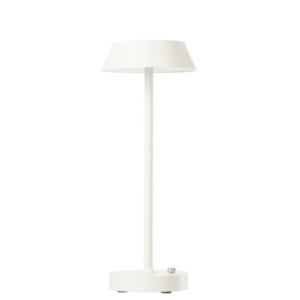 Candeeiro de mesa em metal branco, 12 x 12 x 31,5 cm