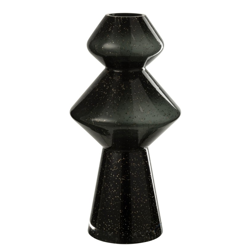 Vaso de vidro preto 17,5 x 17,5 x 35 cm