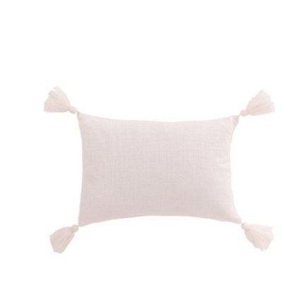 Coussin en coton blanc 30x15x45 cm