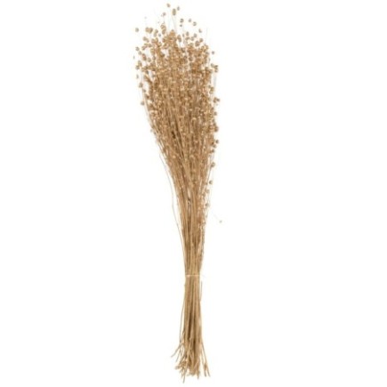 Flor seca em linho dourado 15x15x50 cm