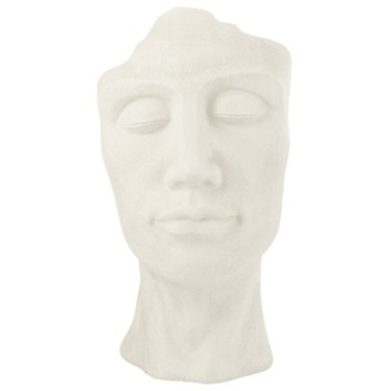 Maceta de arcilla blanca de 40,5 x 36 x 70 cm