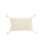 Cuscino rettangolare in cotone bianco e verde, 50x30x15 cm