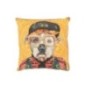 Coussin en lin et polyester multicolore 50x50x8 cm Coussin en lin et polyester multicolore 50x50x8 cm