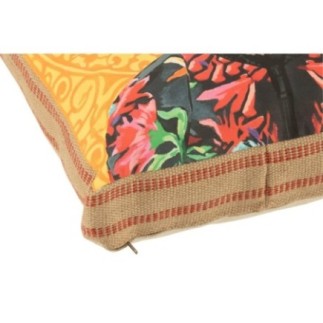 Cuscino in lino e poliestere multicolore 50x50x8 cm