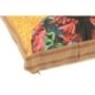 Coussin en lin et polyester multicolore 50x50x8 cm Coussin en lin et polyester multicolore 50x50x8 cm