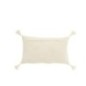 Coussin rectangulaire en coton blanc et orange 50x30x15 cm Coussin rectangulaire en coton blanc et orange 50x30x15 cm