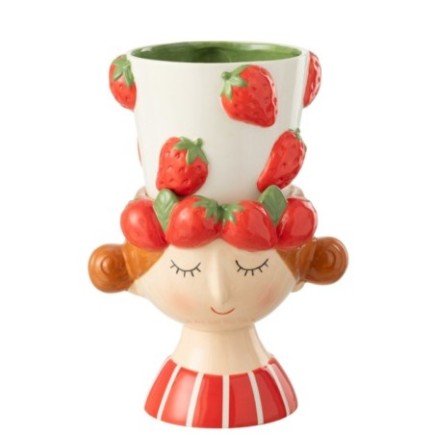 Vaso de flores em dolomita multicolorida 21x17,5x30,5 cm