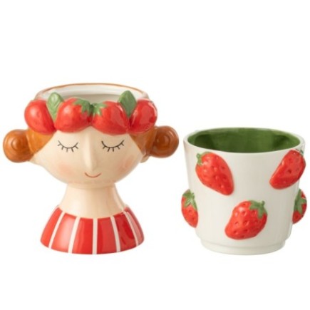 Vaso de flores em dolomita multicolorida 21x17,5x30,5 cm