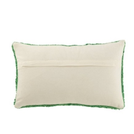 Coussin en coton vert et blanc 50x15x30 cm