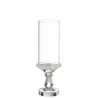 Photophore en cristal transparent 12x35x12 cm