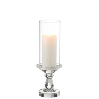 Photophore en cristal transparent 12x35x12 cm