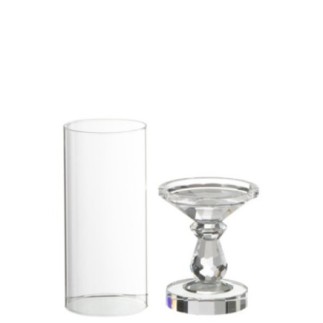 Photophore en cristal transparent 12x35x12 cm