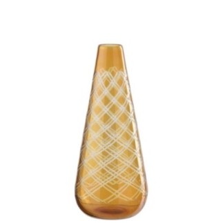 Vase en verre doré 15x15x36 cm