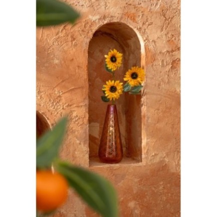 Vase en verre doré 15x15x36 cm