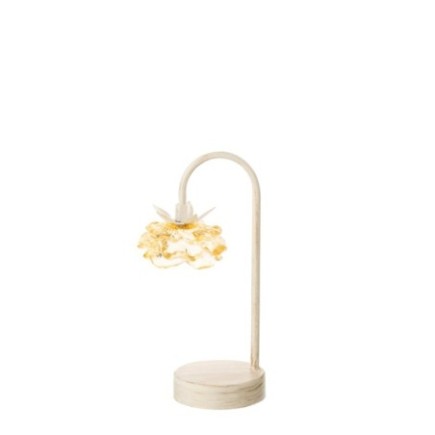Lampe de table en fer jaune et ivoire 13,5x10,5x36,5 cm