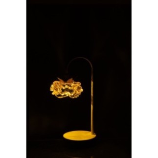 Lampe de table en fer jaune et ivoire 13,5x10,5x36,5 cm