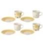 Tasses à café en céramique blanc et jaune 13,8x7,5x13,8 cm Tasses à café en céramique blanc et jaune 13,8x7,5x13,8 cm