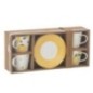 Tazze da caffè in ceramica bianca e gialla, 13,8x7,5x13,8 cm Tazze da caffè in ceramica bianca e gialla, 13,8x7,5x13,8 cm
