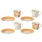 Chávenas de café em cerâmica branca e laranja, 13,8 x 13,8 x 7,5 cm Chávenas de café em cerâmica branca e laranja, 13,8 x 13,8 x 7,5 cm