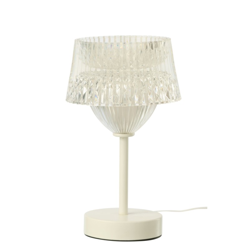 Lampe de table en métal blanc 14x25x14 cm Lampe de table en métal blanc 14x25x14 cm