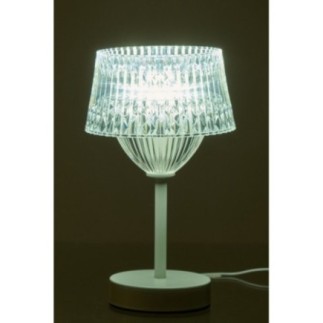 Lampe de table en métal blanc 14x25x14 cm