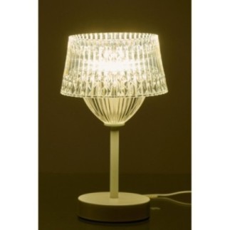 Lampe de table en métal blanc 14x25x14 cm